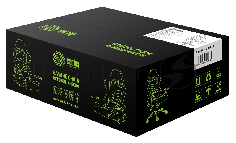 Кресло игровое Cactus CS-CHR-0099BLR черный/красный сиденье черный/красный эко.кожа с подголов. крестовина металл пластик черный