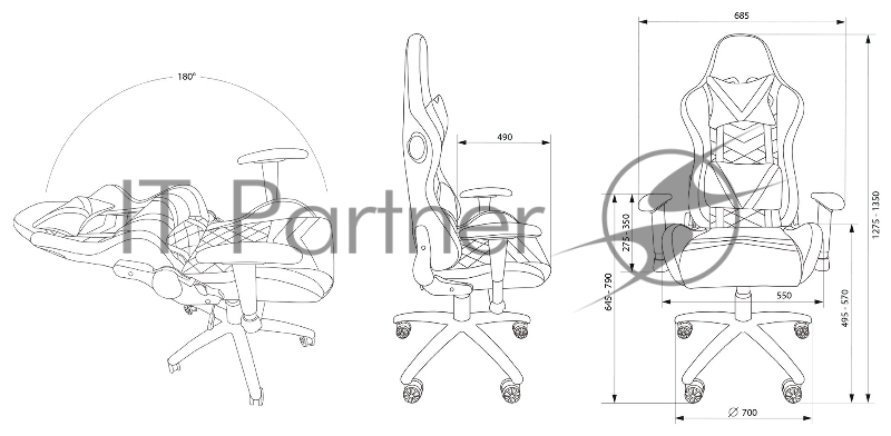 Кресло игровое Cactus CS-CHR-0099BLR черный/красный сиденье черный/красный эко.кожа с подголов. крестовина металл пластик черный