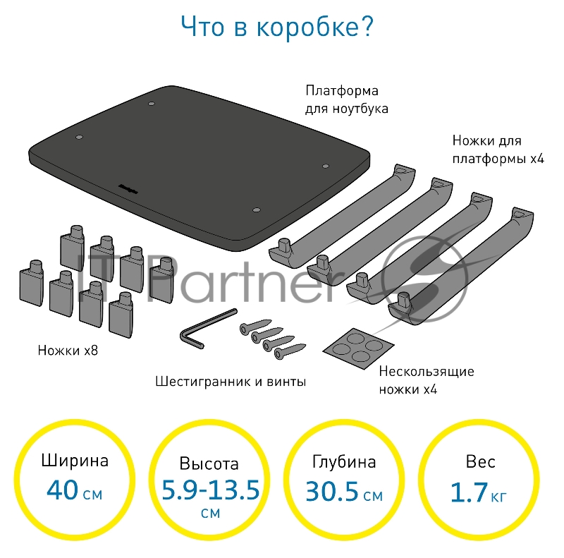 Подставка Kensington SmartFit черный/серый (60089)