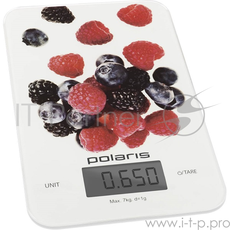 Весы кухонные Polaris PKS 0740DG белый/рисунок