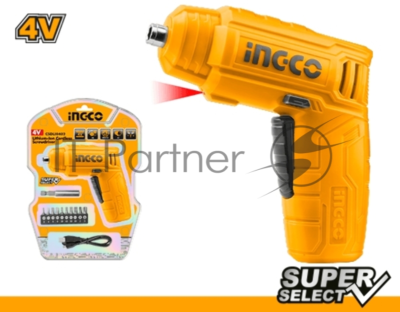 Отвертка аккумуляторная Li-Ion Ingco CSDLI0402