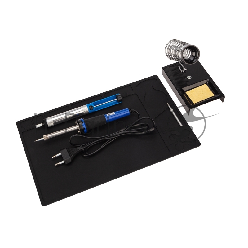 Набор К21 для пайки REXANT продвинутый 2 (паяльник, сменное жало, подставка, экстрактор, коврик)