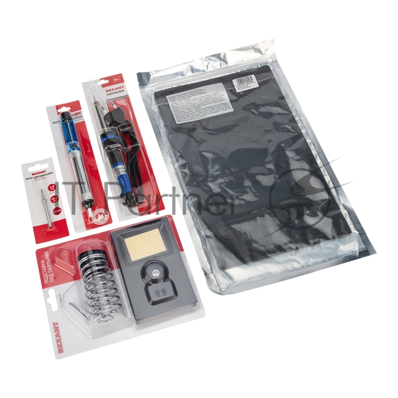 Набор К21 для пайки REXANT продвинутый 2 (паяльник, сменное жало, подставка, экстрактор, коврик)