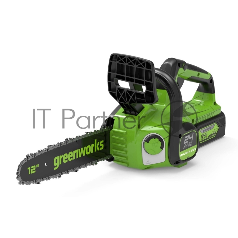 Цепная пила аккумуляторная GreenWorks GD24CS30K4, 24V, 30см, бесщеточная, c АКБ 4 Ач и ЗУ (2007007UB)