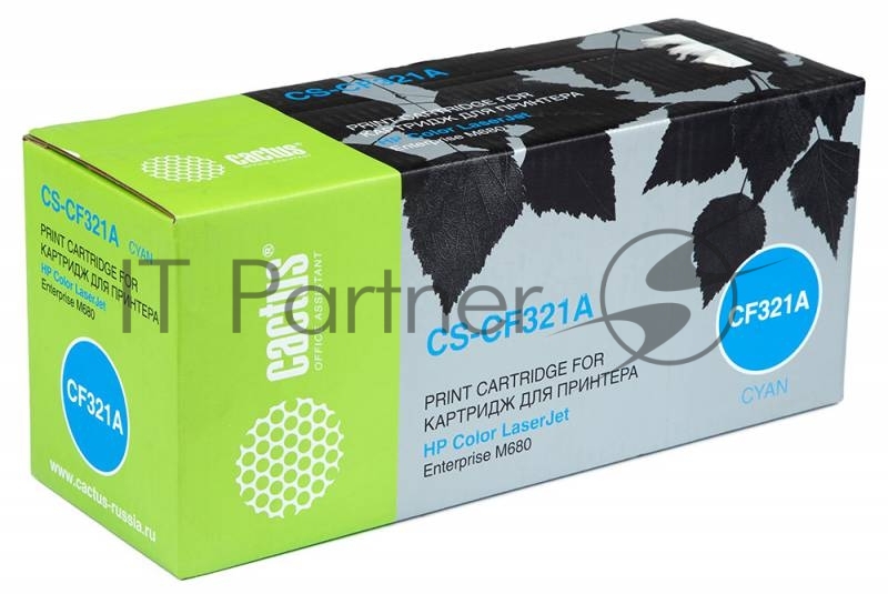 Картридж лазерный Cactus CS-CF321AR голубой (16500стр.) для HP CLJ M680