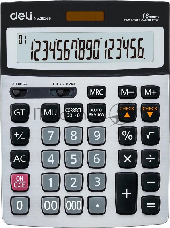 Калькулятор бухгалтерский Deli E39265 серый 16-разр.