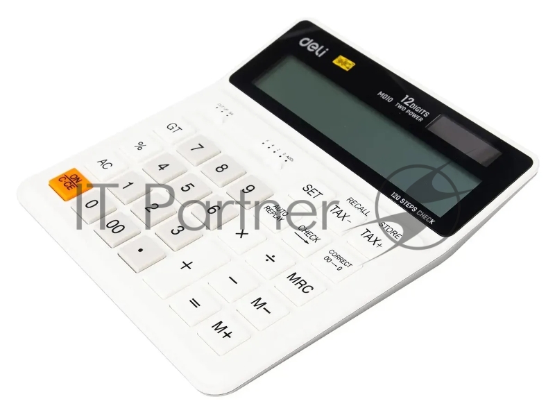 Калькулятор бухгалтерский Deli EM01010 белый 12-разр.