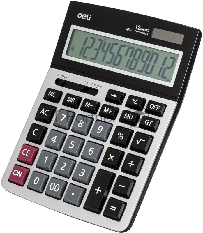 Калькулятор настольный Deli E1672 серебристый 12-разр.