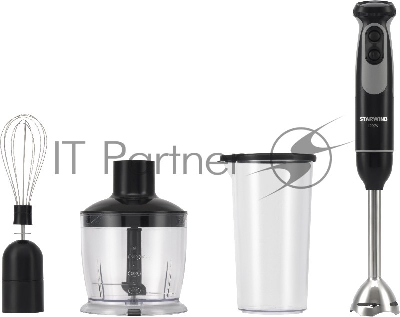 Блендер погружной Starwind SBP3412 1200Вт черный/серый