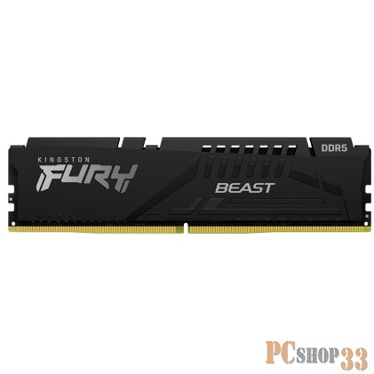 Модуль памяти DDR 5 DIMM 16Gb PC41600, 5200Mhz, Kingston FURY Beast Black CL40 (Kit of 2) (KF552C40BBK2-16) (retail)