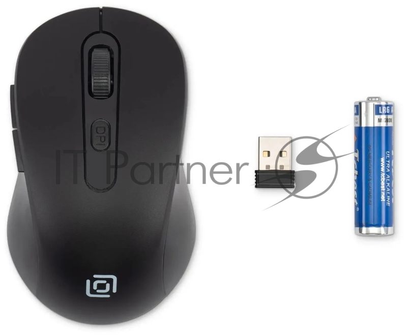 Мышь Оклик/Oklick 677MW черный оптическая (1600dpi) беспроводная USB (6but)