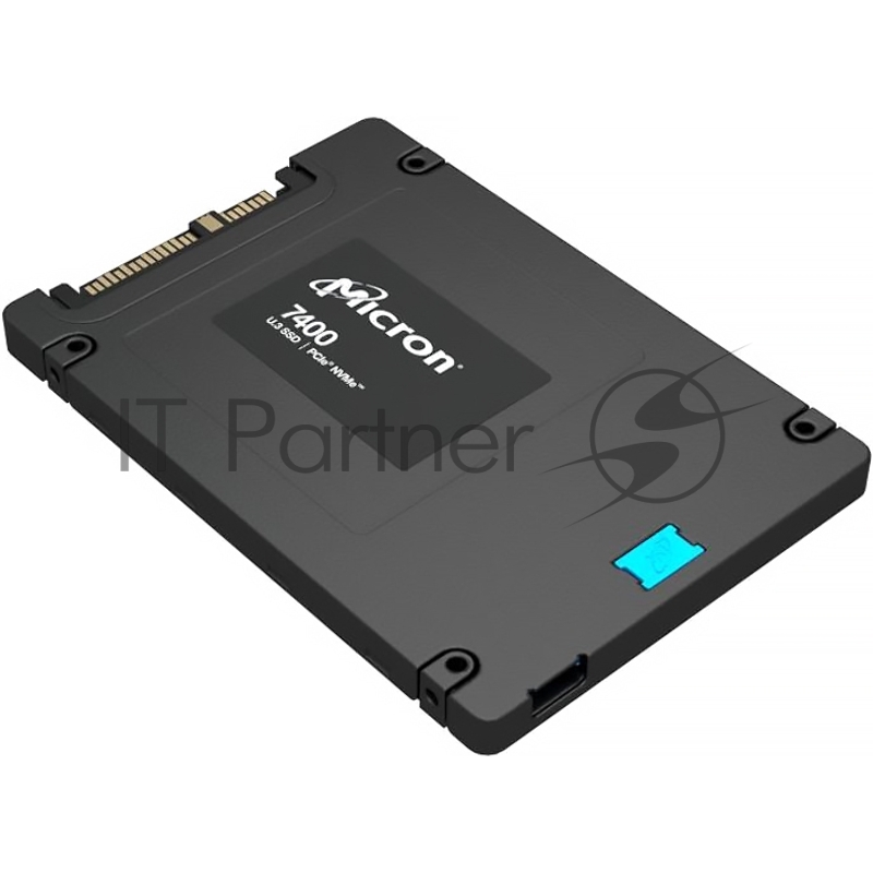 Накопитель Micron SSD 7400 MAX, 800GB, U.3(2.5 7mm), NVMe, PCIe 4.0 x4, 3D TLC, R/W 6500/1000MB/s, IOPs 240 000/122 000, TBW 4300, DWPD 3 (12 мес.)