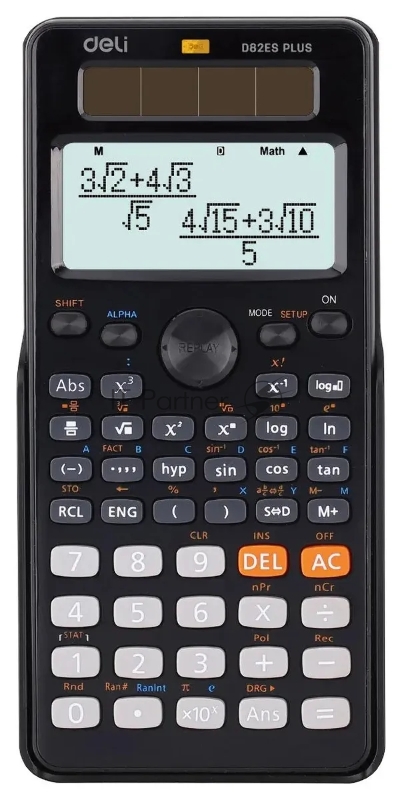 Калькулятор научный Deli ED82ES черный 10+2-разр.