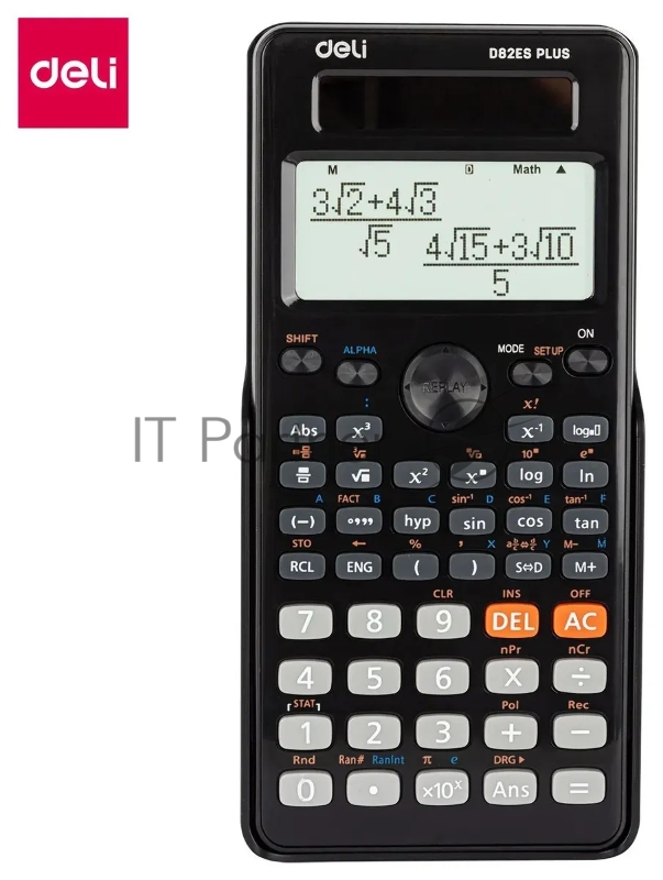Калькулятор научный Deli ED82ES черный 10+2-разр.