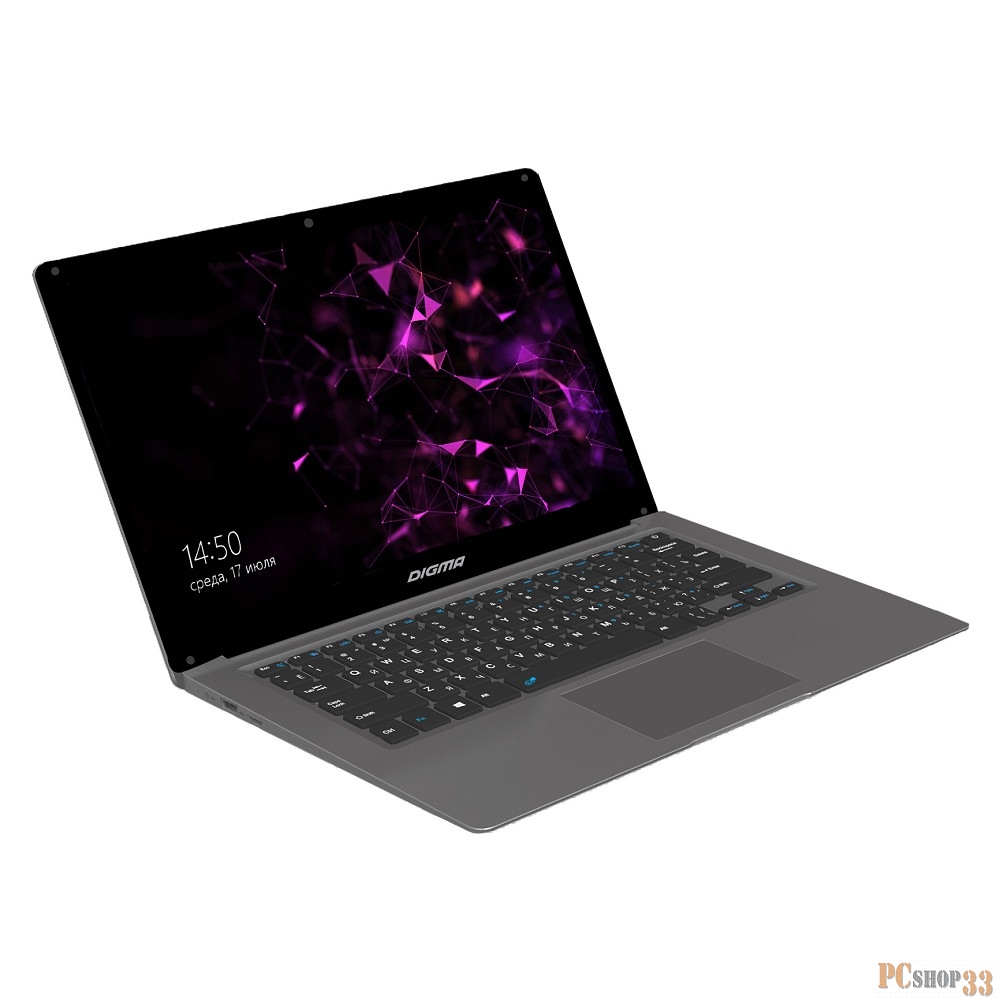 Ноутбук Digma EVE 14 C414 Celeron N4020 4Gb eMMC64Gb Intel UHD Graphics 600 14.1 IPS FHD (1920x1080) Windows 10 Home Single Language 64 dk.grey WiFi BT Cam 5000mAh