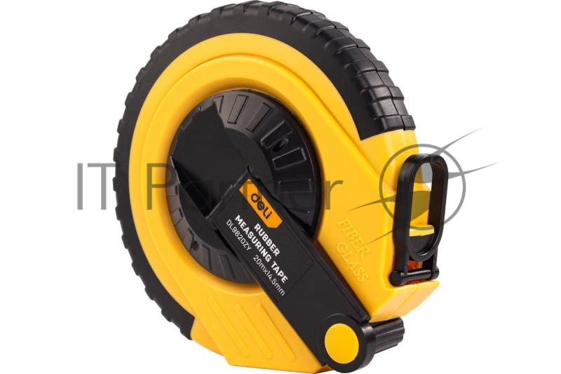 Мерная лента Deli DL9820ZY 20м x 14.5мм Ударопрочный корпус. Основной класс точности. Метрическое полотно из стекловолокна и ПВХ.