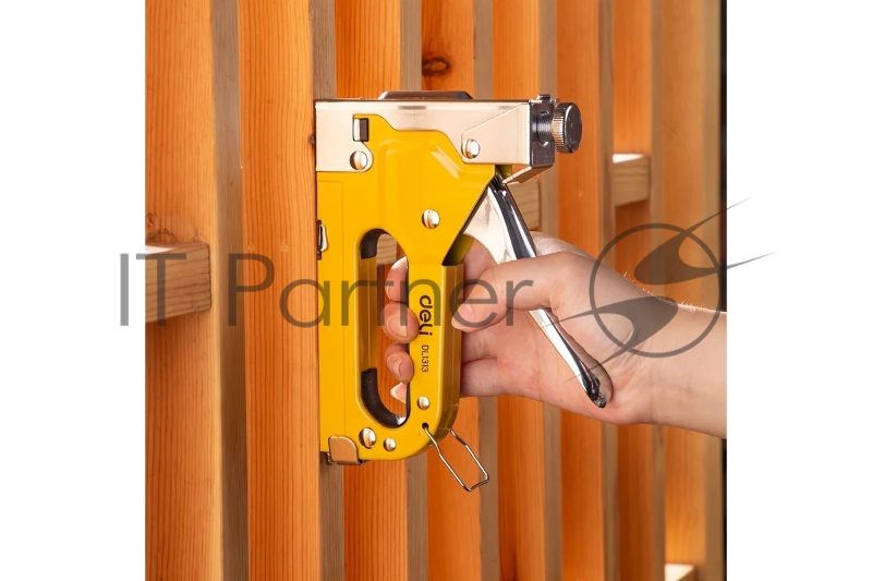 Мебельный степлер Deli DL1313 3-в-1. 4-8мм. 0,6 кг. Полностью стальная конструкция. Подходит для D/U/T.