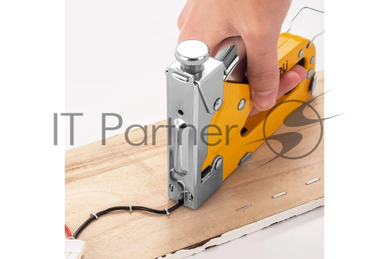 Мебельный степлер Deli DL238104 с набором скоб Набор: 2000шт дверные гвозди. 2000шт Т-гвозди. 2000шт U-гвозди.