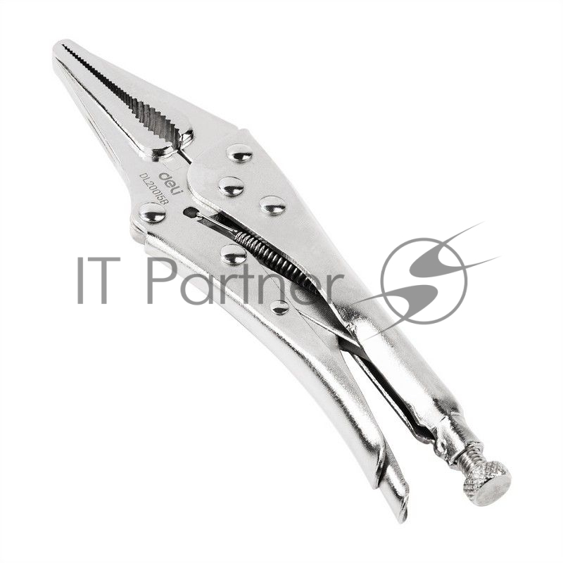 Зажимные клещи удлиненные Deli DL20015B 9 Рабочий ход 70 мм. Материал высокоуглеродистая сталь CrMo. Регулировочный винт. Быстросъёмная ручка.