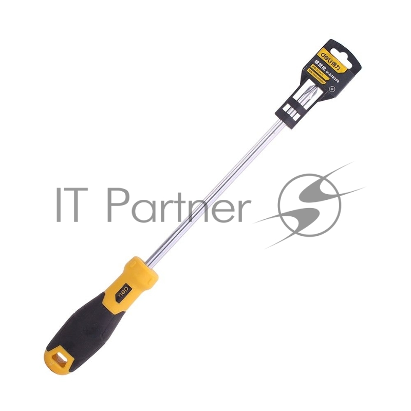 Крестовая отвертка Deli DL638200 PH3x200мм Материал: CR-V. Двухкомпонентная ручка. Хромированная.