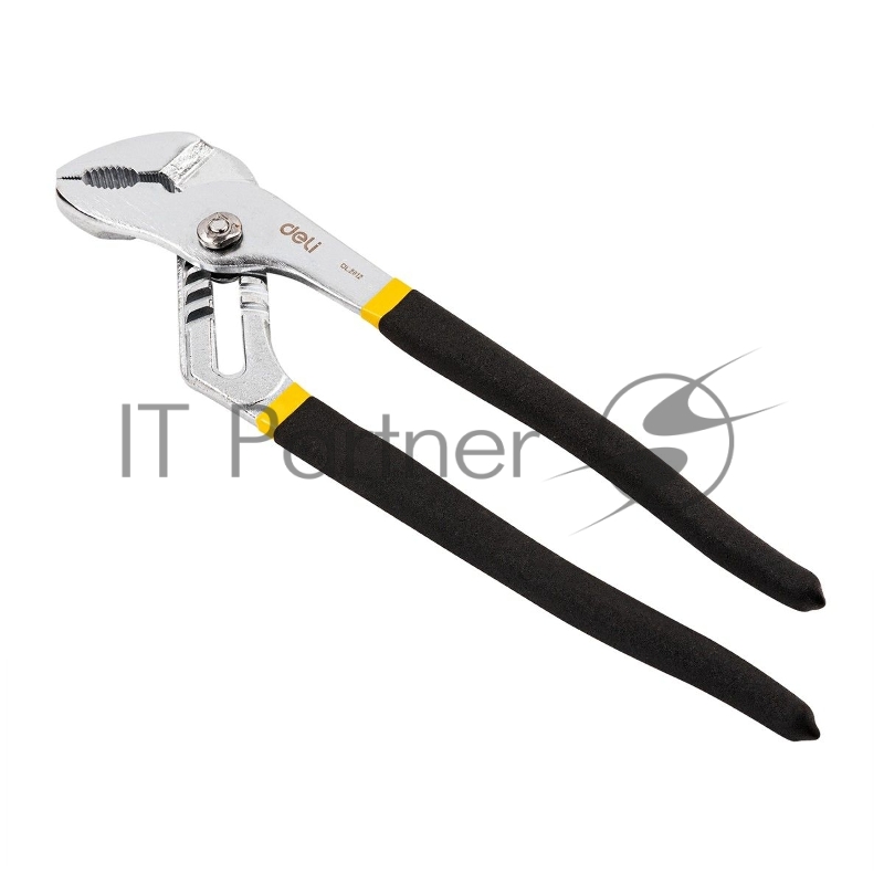 Переставные клещи Deli DL2612 12 Высоко углеродистая сталь. Двухкомпонентная ручка. Применимый диапазон: 12-65 мм. Регулировка в семи положениях: гибкий зажим.