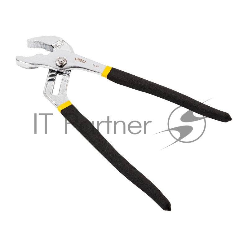 Переставные клещи Deli DL2612 12 Высоко углеродистая сталь. Двухкомпонентная ручка. Применимый диапазон: 12-65 мм. Регулировка в семи положениях: гибкий зажим.
