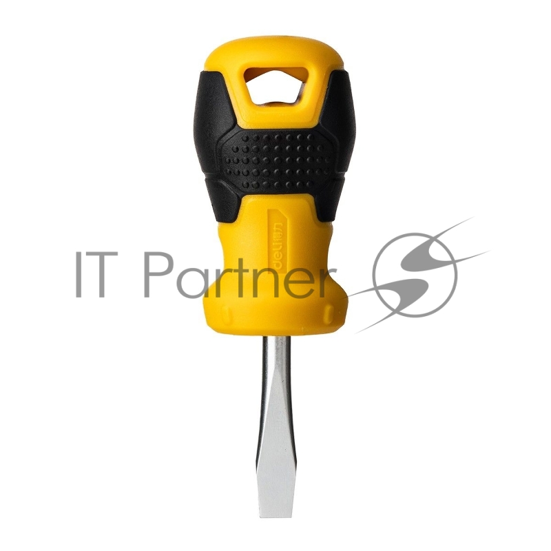 Шлицевая отвертка Deli DL6360381 6х38мм Материал: CR-V. Двухкомпонентная ручка. Хромированная.