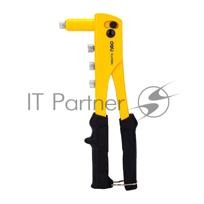 Ручной заклепочник Deli DL236910T 10,5 + 60 шт заклепок Материал: 20Cr. 265 мм. Носовая часть: 2,4–3,2–4,0–4,8 мм.