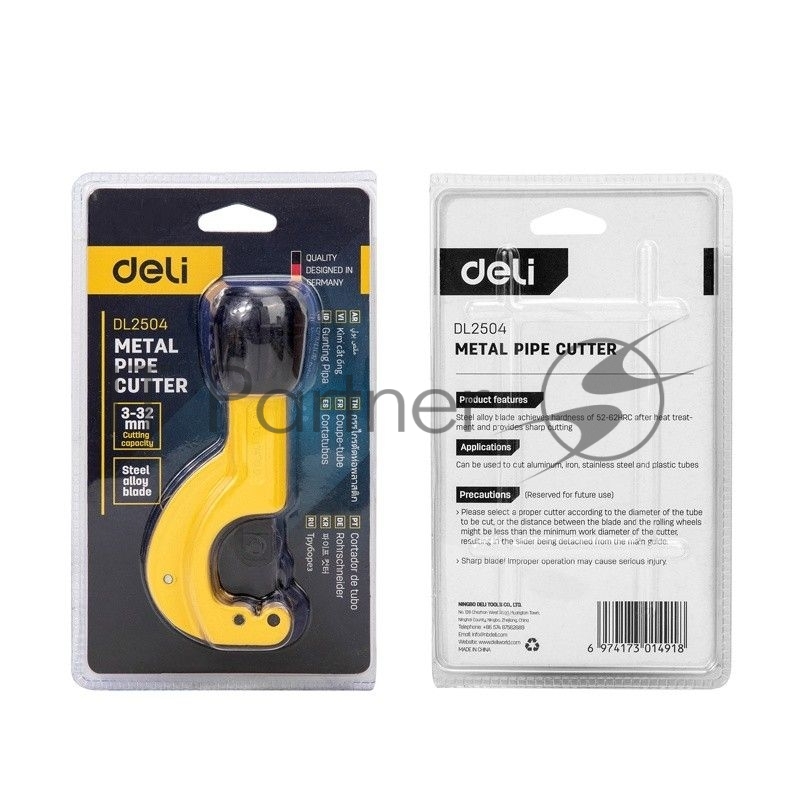 Труборез Deli DL2504 32мм Диапазон резки: 3 ~ 32 мм. Режущая кромка из высококачественной нержавеющей стали. Подходит для меди и алюминия.