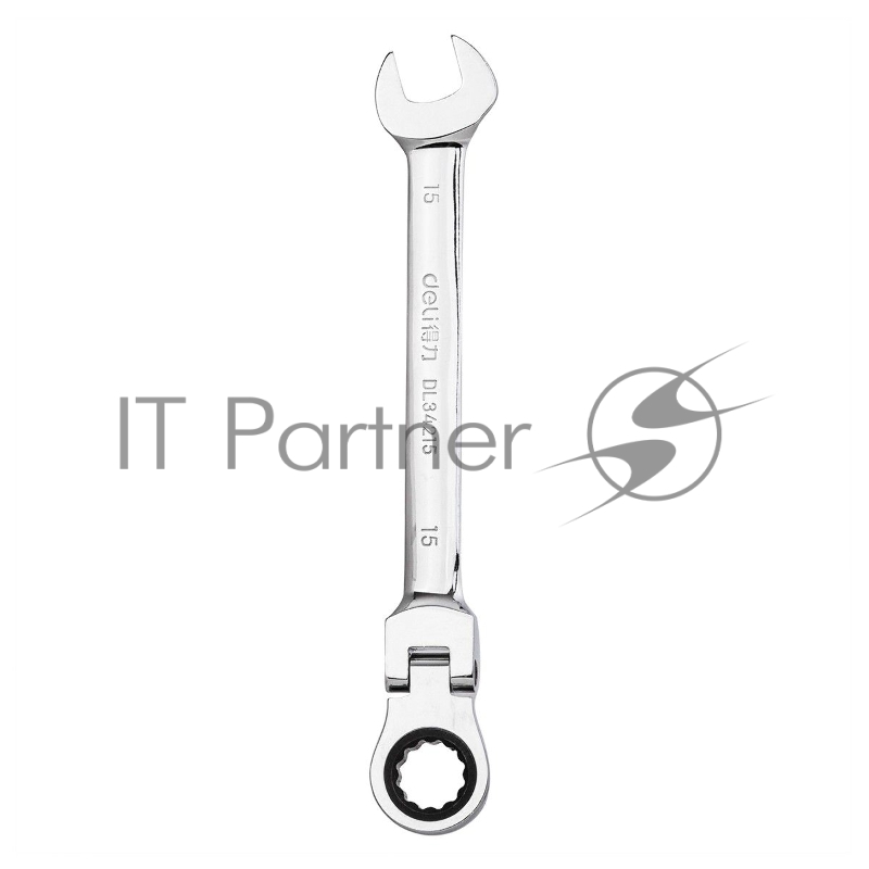 Набор комбинированных шарнирных ключей с трещоткой 8 шт Deli DL140208T Спецификация: 8,10,12,13,14,15,17,19мм. Сталь 40 Cr. Трещётка 50BV30 72Т.