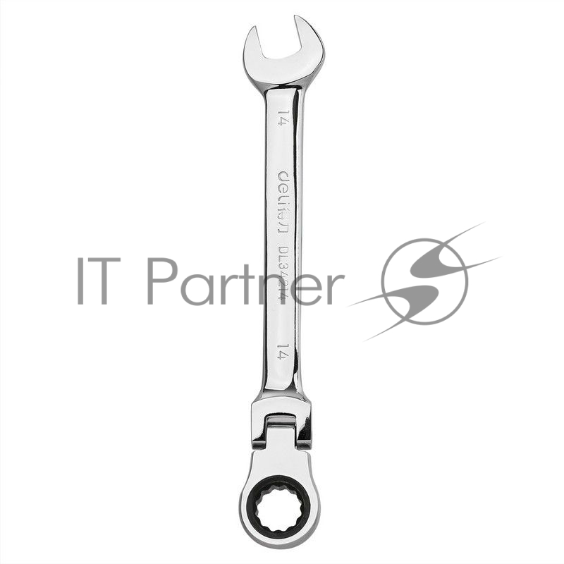 Набор комбинированных шарнирных ключей с трещоткой 8 шт Deli DL140208T Спецификация: 8,10,12,13,14,15,17,19мм. Сталь 40 Cr. Трещётка 50BV30 72Т.