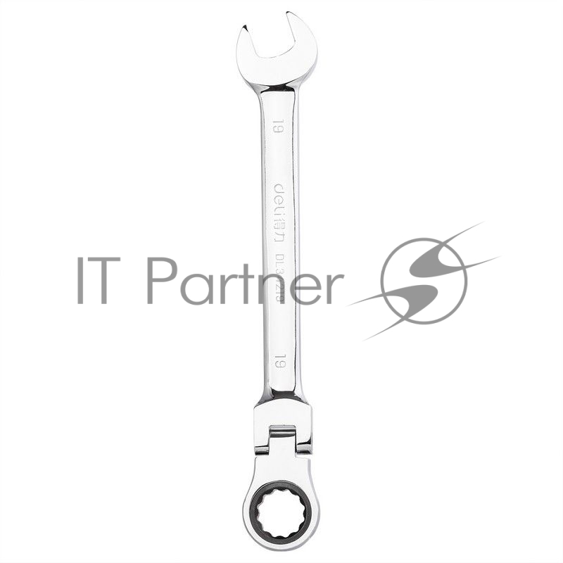 Набор комбинированных шарнирных ключей с трещоткой 8 шт Deli DL140208T Спецификация: 8,10,12,13,14,15,17,19мм. Сталь 40 Cr. Трещётка 50BV30 72Т.