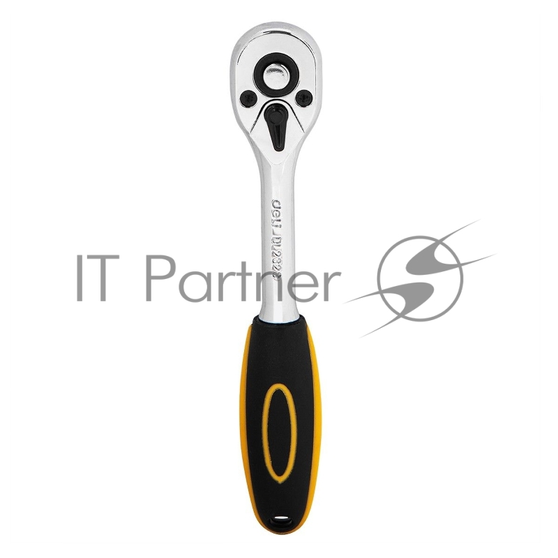 Ключ-трещотка Deli DL2323 1/4 Размер: 150 мм. Двухкомпонентная трещотка, 45 T (зубья), шестерня Cr-Mo, быстросъемная.