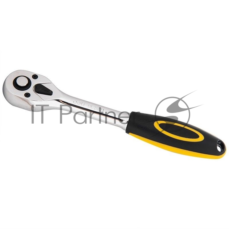 Ключ-трещотка Deli DL2421 3/8 Размер: 200 мм. Двухкомпонентная трещотка, 45 T (зубья), шестерня Cr-Mo, быстросъемная.