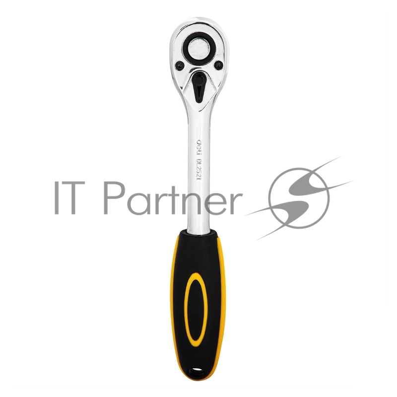 Ключ-трещотка Deli DL2521 1/2 Размер: 254 мм. Двухкомпонентная трещотка, 45 T (зубья), шестерня Cr-Mo, быстросъемная.