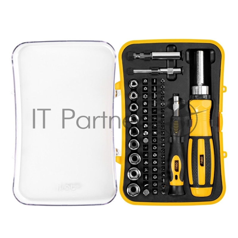 Набор прецизионных отверток Deli DL3565 65 предметов Материал бит Cr-v. Пластиковый кейс.