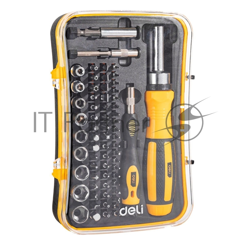Набор прецизионных отверток Deli DL3565 65 предметов Материал бит Cr-v. Пластиковый кейс.