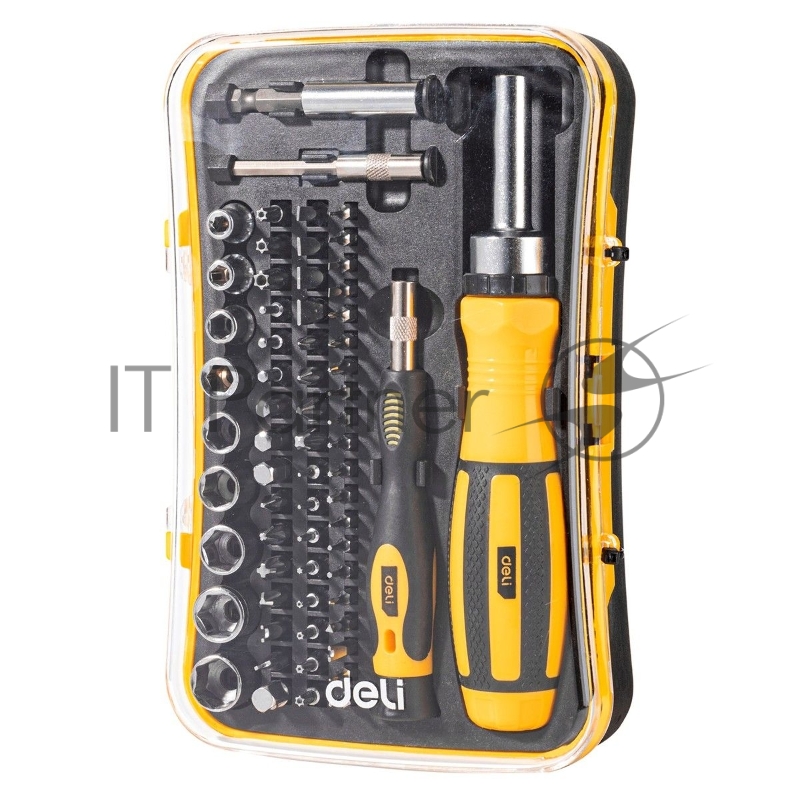 Набор прецизионных отверток Deli DL3565 65 предметов Материал бит Cr-v. Пластиковый кейс.