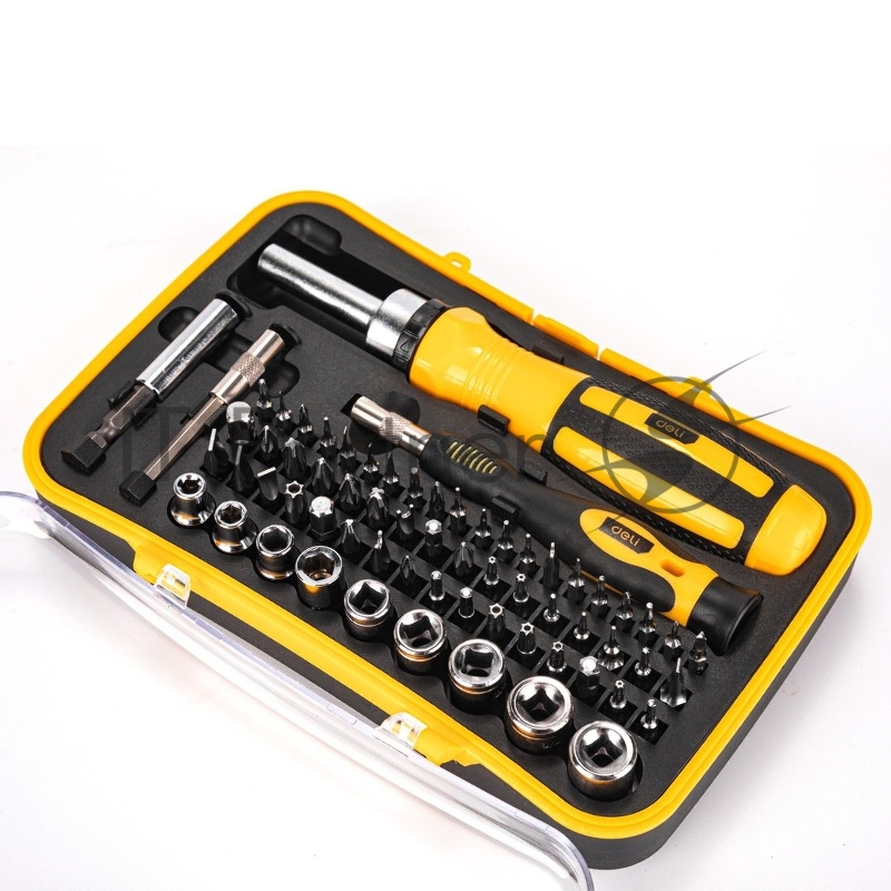 Набор прецизионных отверток Deli DL3565 65 предметов Материал бит Cr-v. Пластиковый кейс.