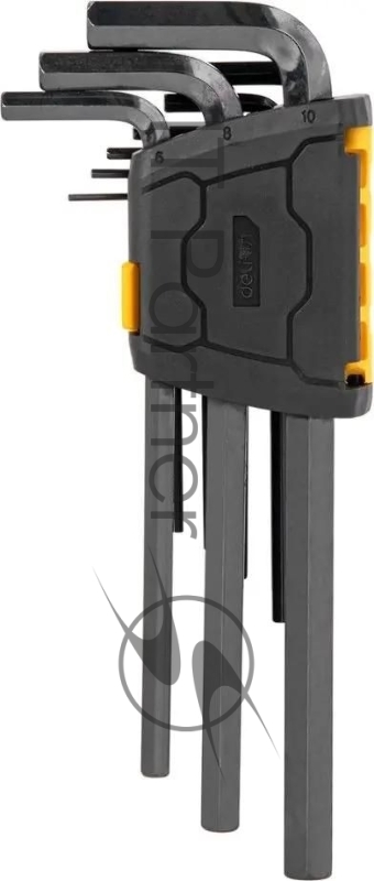 Набор шестигранных ключей Deli DL231209H Материал: CR-V. Спецификация: 1,5,2,2,5,3,4,5,6,8,10мм.