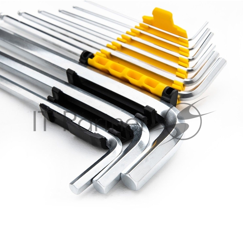 Набор шестигранных ключей Deli DL3090 9 шт. Шаровой конец. Размер: 1,5-10 мм. Материал: Cr-V. Хромированный.