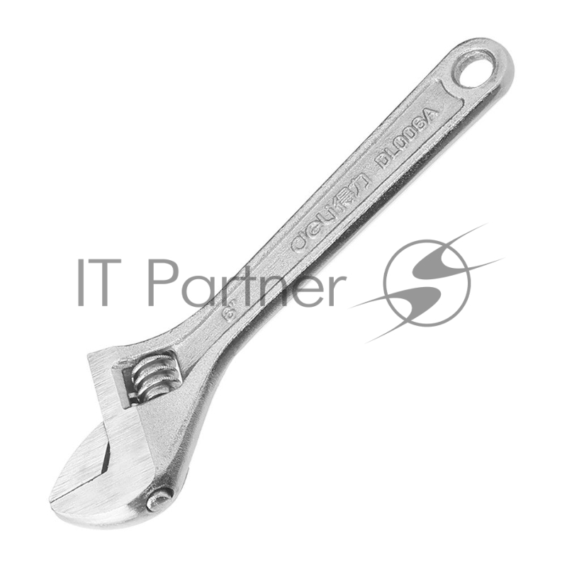 Разводной ключ Deli DL006A 6 Длина: 150 мм. Регулируемый размер зажима: 0-22 мм. Кованая специальная инструментальная сталь. Хромированная отделка.