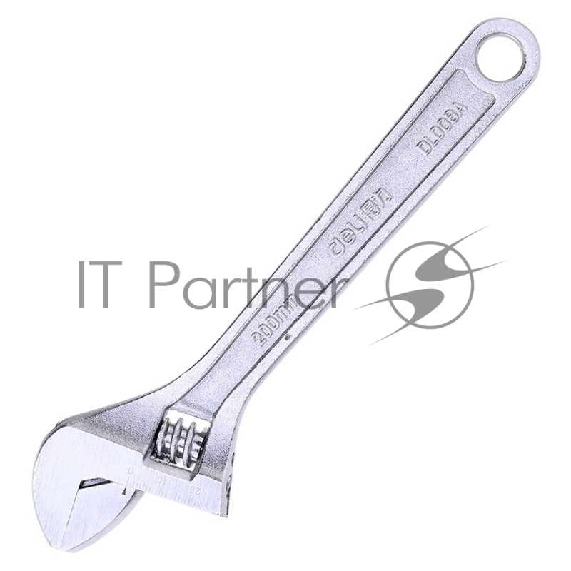 Разводной ключ Deli DL008A 8 Длина: 200 мм. Регулируемый размер зажима: 0-28 мм. Кованая специальная инструментальная сталь. Хромированная отделка.