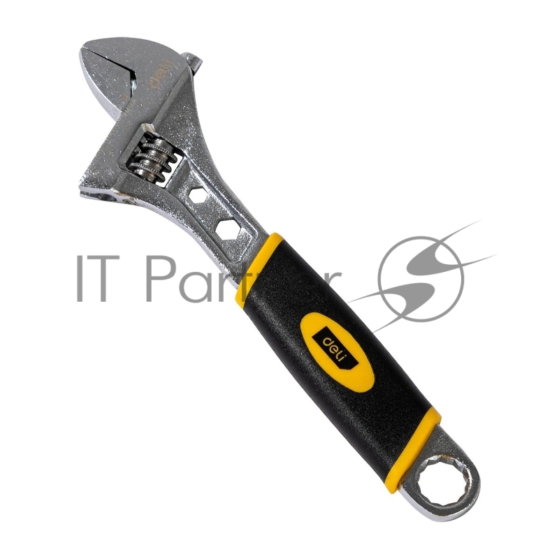 Разводной ключ Deli DL30108 8 Длина 200 мм. Высокоуглеродистая сталь + TPR (обрезиненная ручка). Максимальный размер отверстия: 28 мм.