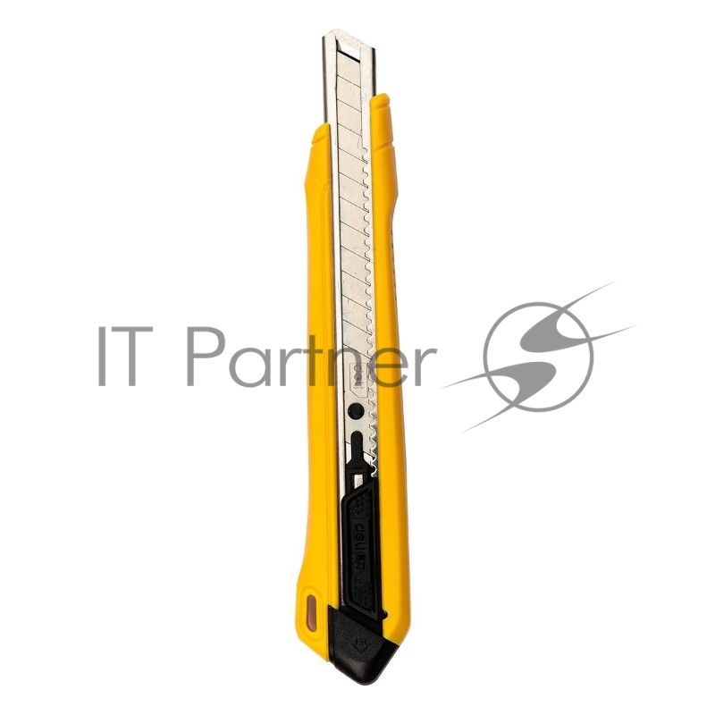 Технический нож Deli DL009B 9мм SK4, лезвие 13 секций, ударопрочный корпус. Кнопка автоматической блокировки.