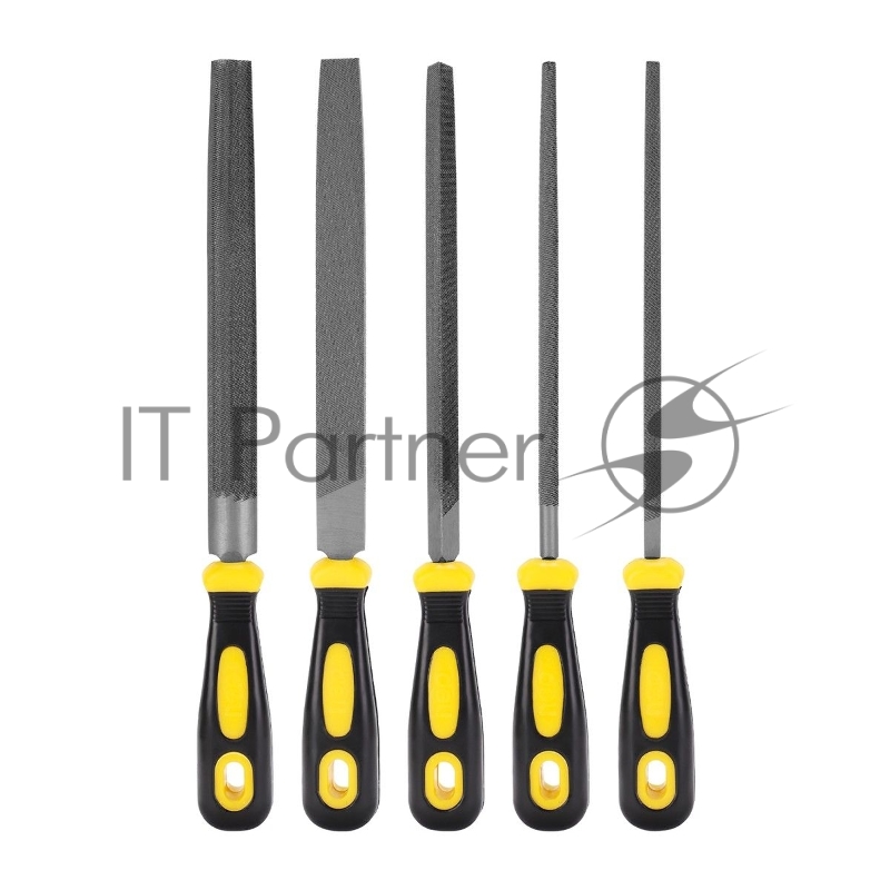 Набор напильников Deli DL352085 5шт Корпус напильника изготовлен из инструментальной стали T12. Обрезиненная платиковая ручка.