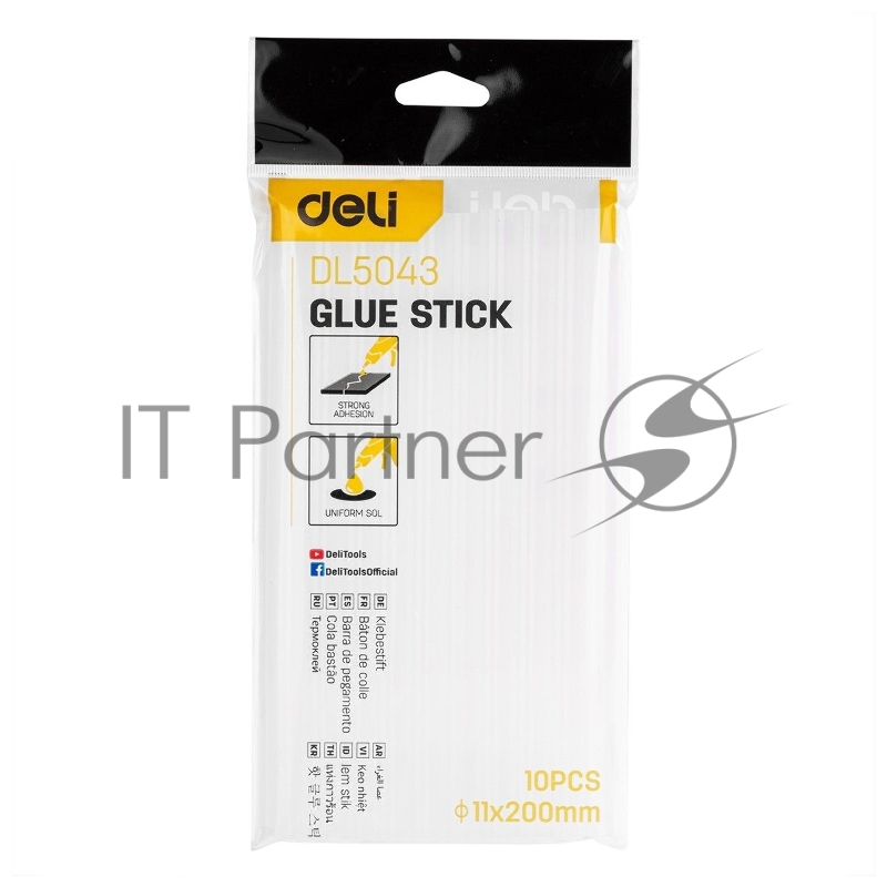 Стержни клеевые Deli DL5043 11х200мм 10 шт. Цвет белый