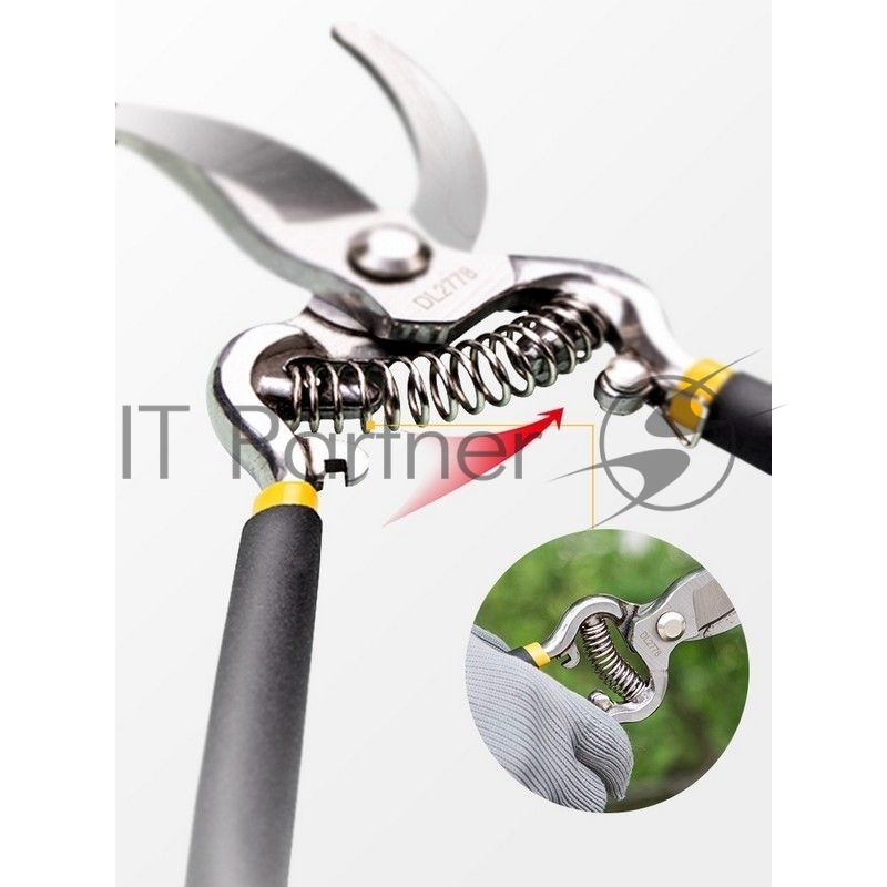 Секатор Deli DL2778 Размер 210 мм. Макс диаметр резки 10 мм. Сталь 55С. Термообработанная поверхность. Ручка из ПВХ.