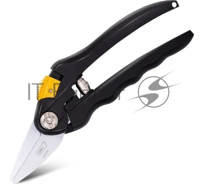 Секатор Deli DL580101 Размер 200 мм. Макс диаметр резки 10 мм. Сталь 55С. Термообработанная поверхность. Полипропиленновая нескользящая ручка.