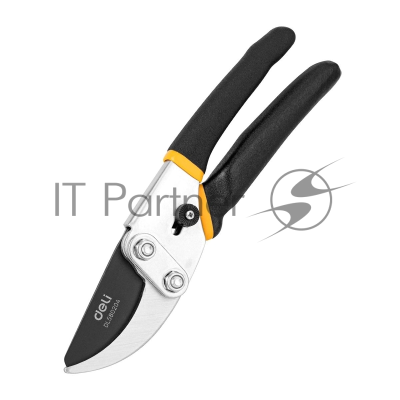 Секатор Deli DL580204 Размер 200 мм. Макс диаметр резки 15 мм. Сталь 55С. Термообработанная поверхность. Тефлоновая уплотнённая пластиковая ручка.